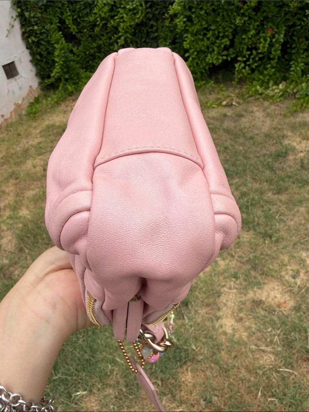 Coach Parker 13621 Pink Pearl Leather Kisslock Shoulder Bag Chain NWT Rare